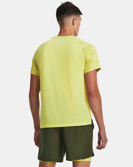 Men's UA Streaker Speed Camo Short Sleeve, Yellow, pdpMainDesktop image number 1